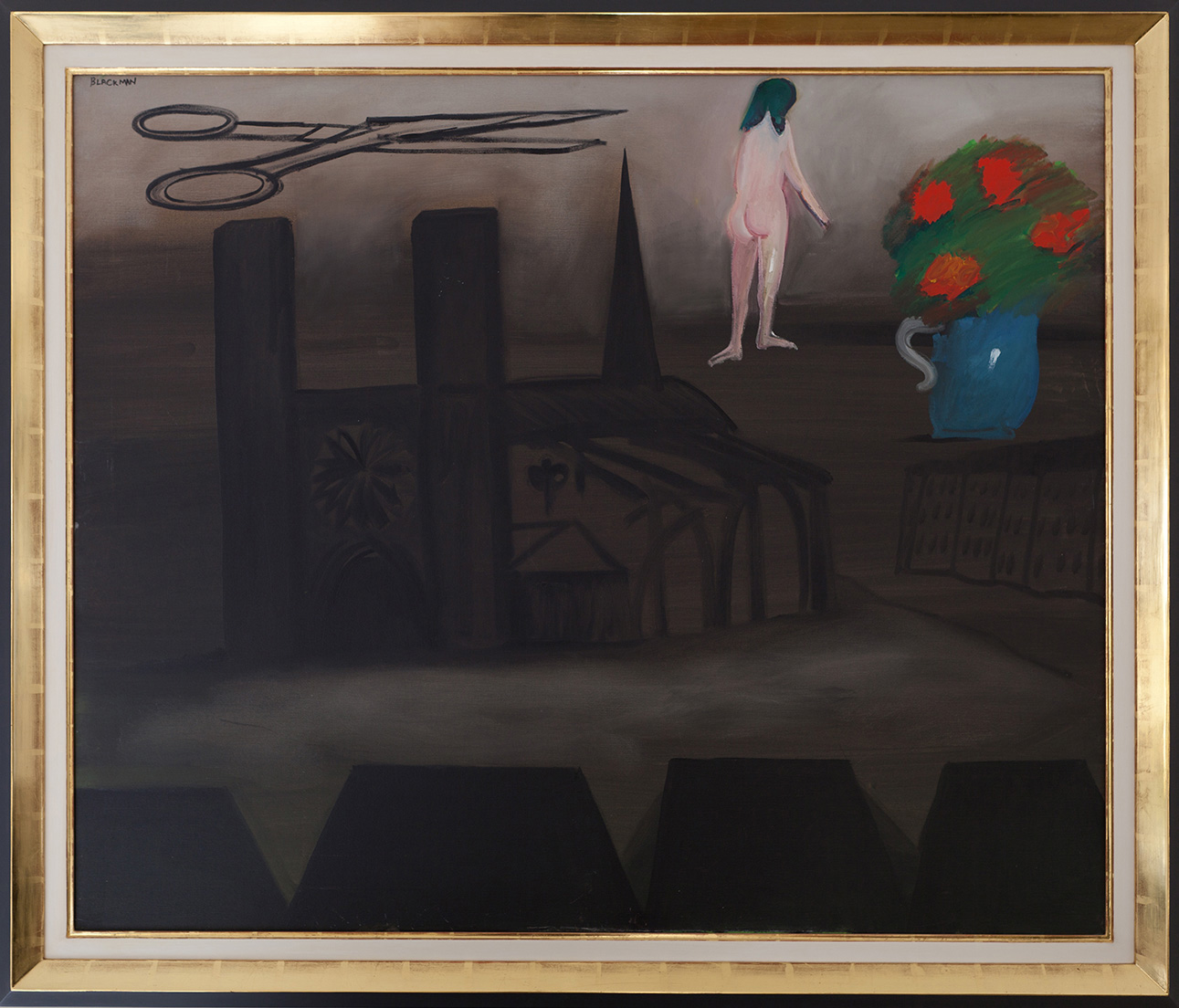 Oil landscape reproduction, captured under controlled studio light