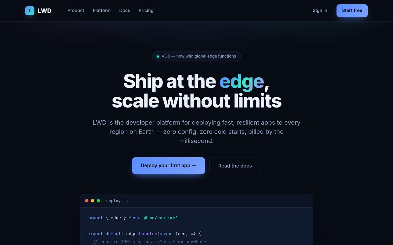 lwd.io concept website shown on a laptop